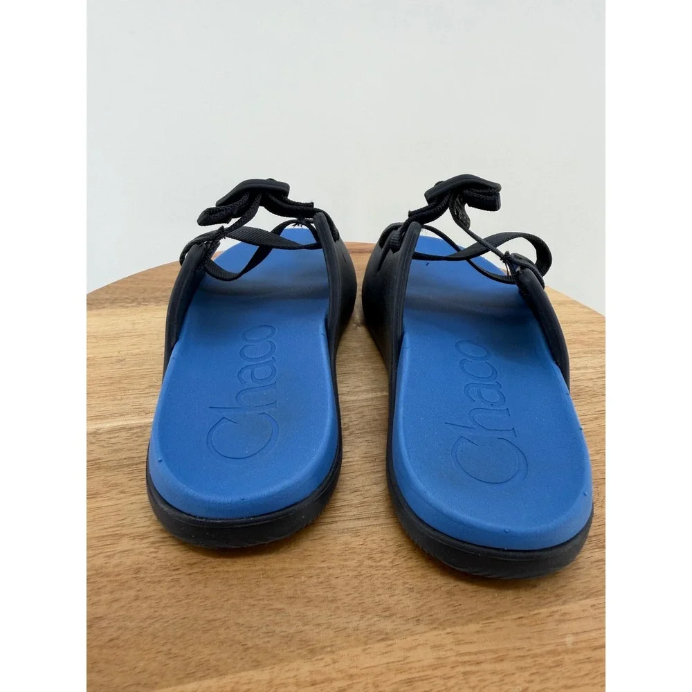 Chaco Chillos Slide Sandals Kids Junior 4 Black Blue Adjustable Z-Strap Sport